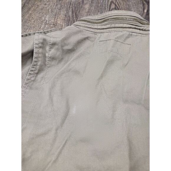 Black Rainn Green Denim Full Zip Mock Neck Jacket Knit Sleeves Large - Picture 8 of 8